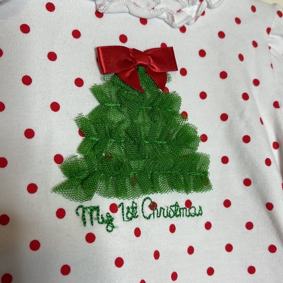 Little Me Christmas Tree Embellished Top, Leggings & Headband Set NWOT Size 9M - Picture 3 of 8